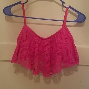 Cuts ruffle bathing suit top